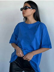 100% Cotton Oversized Casual Basic Loose Tshirt