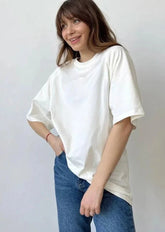 100% Cotton Oversized Casual Basic Loose Tshirt