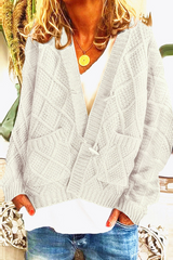 Casual Street Solid Patchwork V Neck Cardigans(5 Colors)