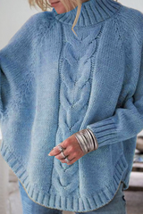 Casual Solid Patchwork Half A Turtleneck Sweaters(6 Colors)