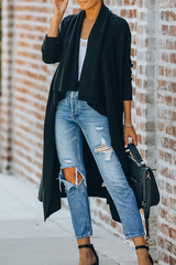 Casual Solid Patchwork Pocket Turndown Collar Outerwear(6 Colors)