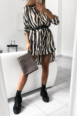 Casual Print Split Joint V Neck Straight Dresses(5 colors)