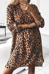 Casual Print Split Joint V Neck Straight Dresses(5 colors)