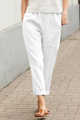 Casual Solid Patchwork Harlan Mid Waist Harlan Solid Color Bottoms(7 colors)