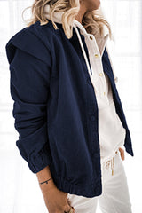 Casual Solid Patchwork Buckle Turndown Collar Outerwear(5 Colors)
