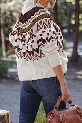 Street Plaid Striped Printing Turtleneck Tops