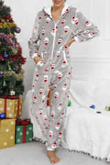 Casual Living Print Printing Hooded Collar Loose Jumpsuits(5 Colors)