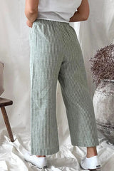 Casual Solid Pocket Loose Straight Bottoms(3 Colors)