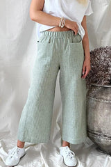 Casual Solid Pocket Loose Straight Bottoms(3 Colors)