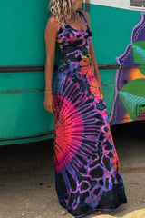 Casual Print Backless U Neck Vest Dress Dresses(3 Colors)