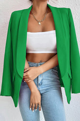 Work Solid Pocket Turn-back Collar Outerwear(4 Colors)