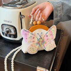 Casual Patchwork Butterfly Sequins Pearl Bags