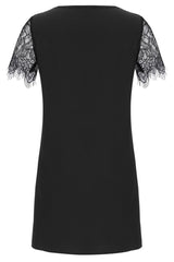 Casual Solid Lace Sequins V Neck Short Sleeve Dresses