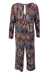 Casual Print Basic U Neck Regular Jumpsuits(3 Colors)