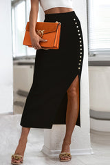 Casual Slit Bodycon High Waist Conventional Solid Color Skirts(5 Colors)