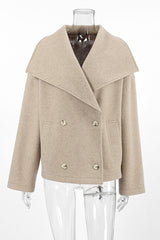 Casual Street Buckle Gross Turndown Collar Outerwear