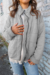 Casual Daily Patchwork Zipper Mandarin Collar Outerwear(8 Colors)