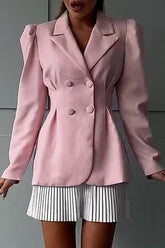 Casual Buttons Turn-back Collar Long Sleeve Two Pieces(3 Colors)