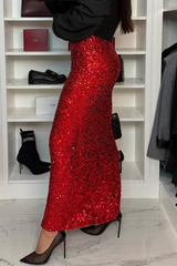 Elegant Sequins Regular High Waist Solid Color Bottoms(3 Colors)