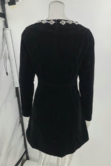 Elegant Pocket Rhinestone Decor Square Neck A Line Dresses(3 Colors)