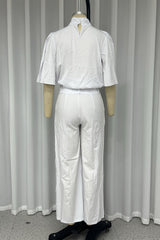 Casual Pocket Turtleneck Half Sleeve Two Pieces(No waist belt)