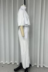 Casual Pocket Turtleneck Half Sleeve Two Pieces(No waist belt)