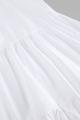 Casual Patchwork Ruffle O Neck Sleeveless Dresses