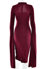 Sexy Elegant Slit Zipper Half A Turtleneck Wrapped Skirt Dresses