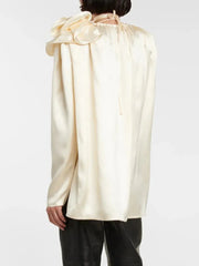 3D Floral Puff Sleeve Vintage Blouse