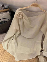 3D Floral Sweet Thin Blouses Tops