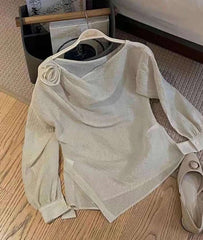 3D Floral Sweet Thin Blouses Tops