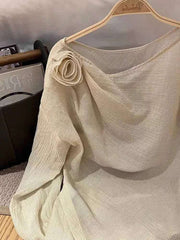 3D Floral Sweet Thin Blouses Tops