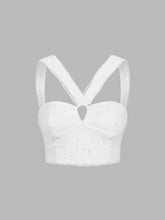 Cotton Eyelet Zippered Crop Top