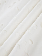 Eyelet Cotton Zippered Mid Skirt