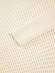 Slit Mock Neck Ribbed Knit Midi Sweater Dress