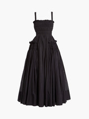 Shirred Pleated Cami Long Dress