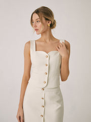 Elegant Pearl Buckle Tank Top
