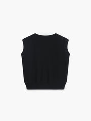 V-Neck Solid Button Knitted Vest