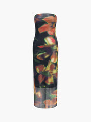 Multi Color Print Tube Midi Dress