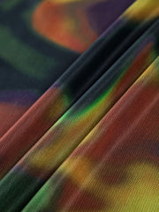 Multi Color Print Tube Midi Dress