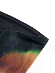 Multi Color Print Tube Midi Dress