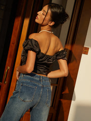 Solid Off-Shoulder Blouse
