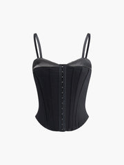 Solid Corset Detail Cami Top