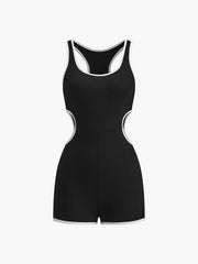 Contrast Binding Cutout Jumpsuit