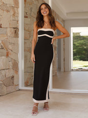 Contrast Binding Tube Long Dress