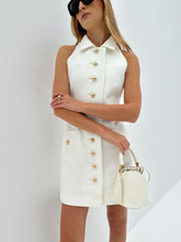 Multi-Button Sleeveless Short Dress