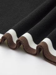Backless Contrast Binding Cutout Sweater Dress