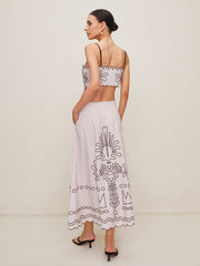 Print Pockets Cutout Dress