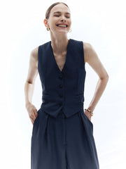 Solid Cross Open Back Vest