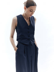 Solid Cross Open Back Vest